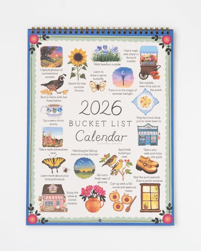 2026 Bucket List Calendar All-in-One Planner